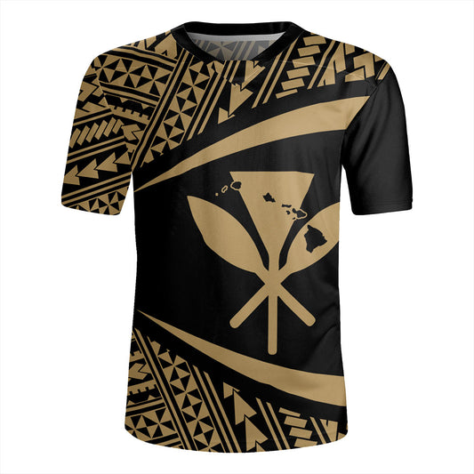 Hawaii Rugby Jersey Polynesian Tribal Pattern Round Style