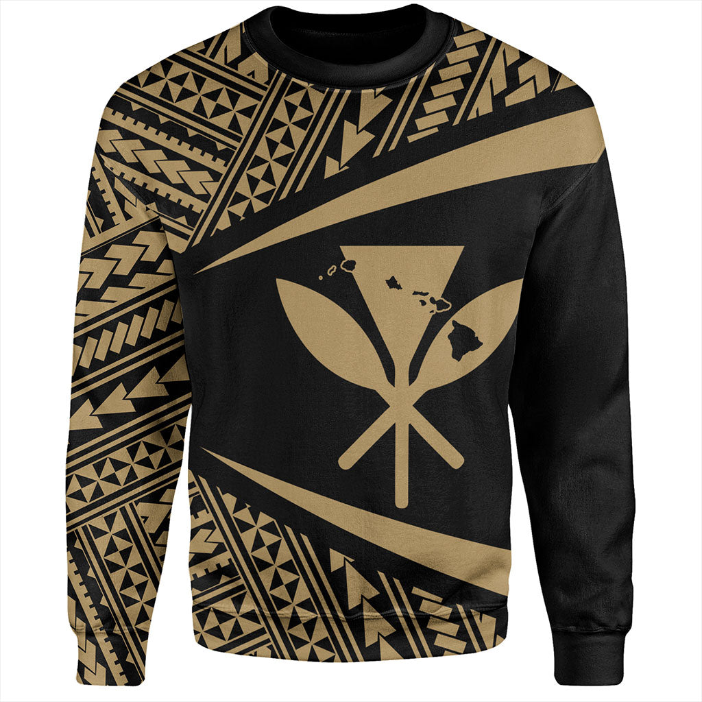 Hawaii Sweatshirt Polynesian Tribal Pattern Round Style