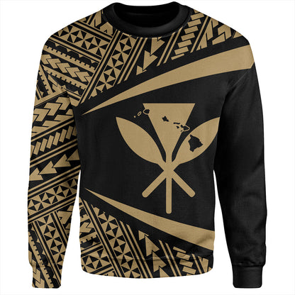 Hawaii Sweatshirt Polynesian Tribal Pattern Round Style