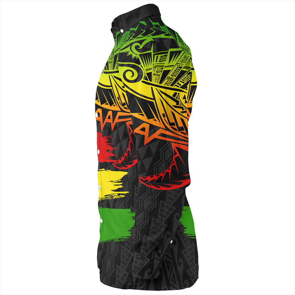 Hawaii Long Sleeve Shirt Kanaka Maoli Tribal Polynesian Grunge Flag