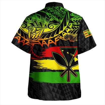 Hawaii Hawaiian Shirt Kanaka Maoli Tribal Polynesian Grunge Flag
