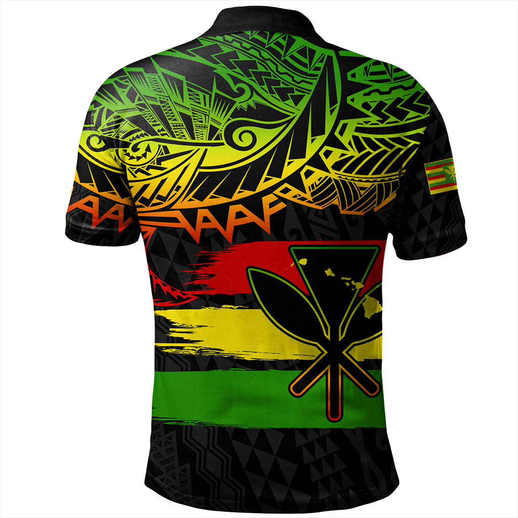 Hawaii Polo Shirt Kanaka Maoli Tribal Polynesian Grunge Flag