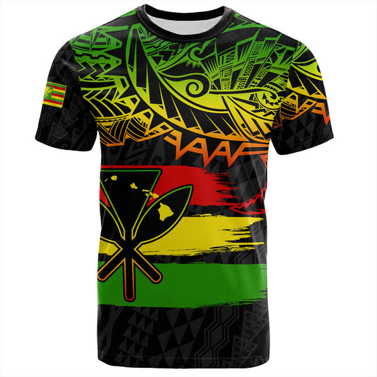 Hawaii T-Shirt Kanaka Maoli Tribal Polynesian Grunge Flag