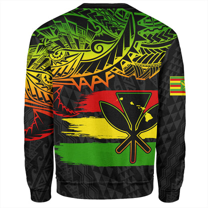 Hawaii Sweatshirt Kanaka Maoli Tribal Polynesian Grunge Flag