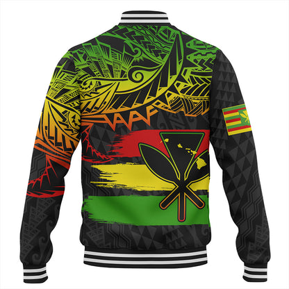 Hawaii Baseball Jacket Kanaka Maoli Tribal Polynesian Grunge Flag
