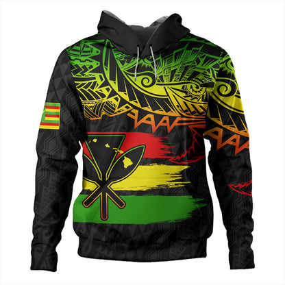 Hawaii Hoodie Kanaka Maoli Tribal Polynesian Grunge Flag