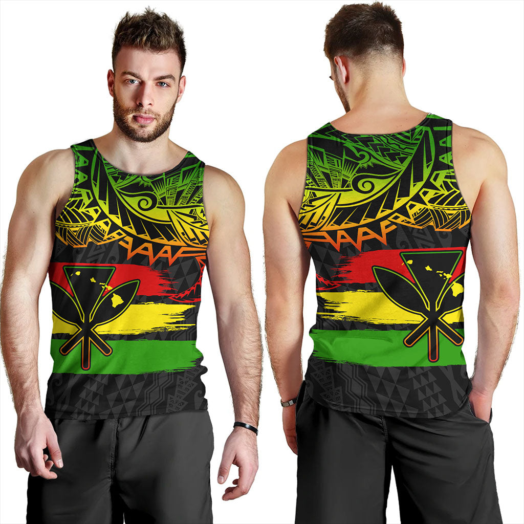 Hawaii Tank Top Kanaka Maoli Tribal Polynesian Grunge Flag