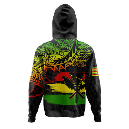 Hawaii Hoodie Kanaka Maoli Tribal Polynesian Grunge Flag