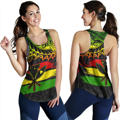 Hawaii Women Tank Kanaka Maoli Tribal Polynesian Grunge Flag
