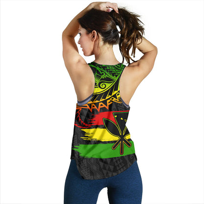 Hawaii Women Tank Kanaka Maoli Tribal Polynesian Grunge Flag