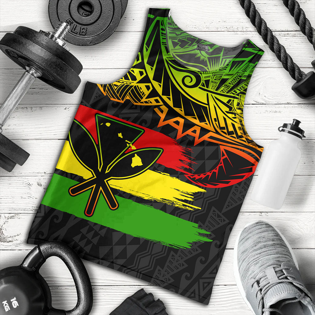 Hawaii Tank Top Kanaka Maoli Tribal Polynesian Grunge Flag