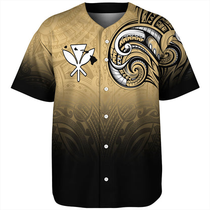 Hawaii Baseball Shirt Kanaka Map Polynesian Tribal Style
