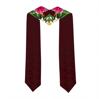 Hawaii Graduation Stole Custom Kaʻū High & Pāhala Elementary School Class 2026 Tropical Hibiscus Island Style