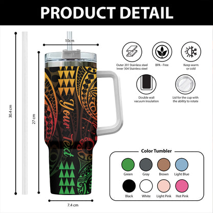 Hawaii 40oz Tumbler Map Kakau Style