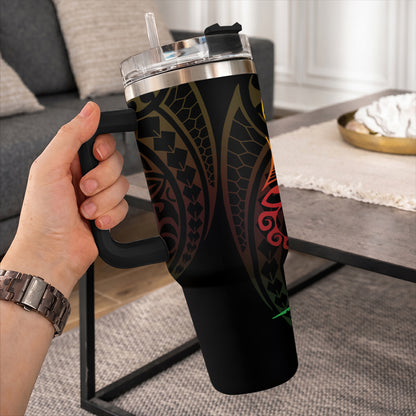 Hawaii 40oz Tumbler Map Kakau Style