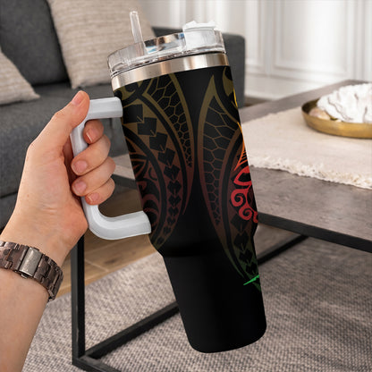 Hawaii 40oz Tumbler Map Kakau Style
