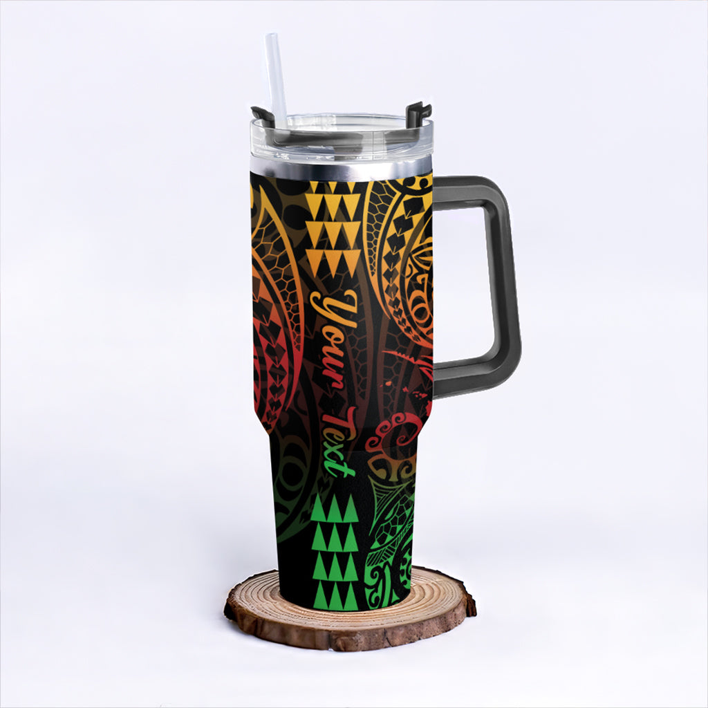 Hawaii 40oz Tumbler Map Kakau Style