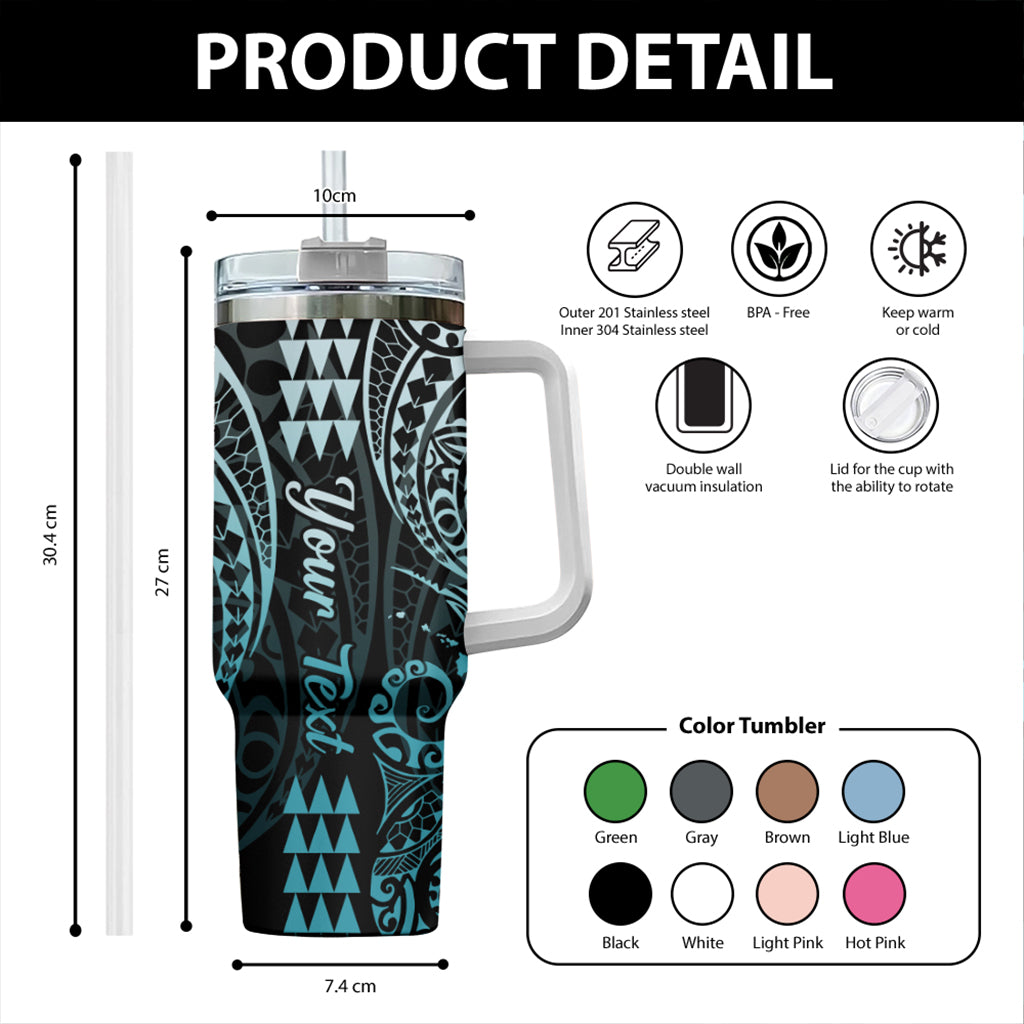 Hawaii 40oz Tumbler Map Kakau Style