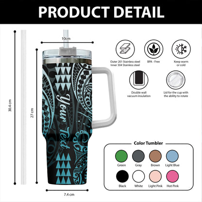 Hawaii 40oz Tumbler Map Kakau Style