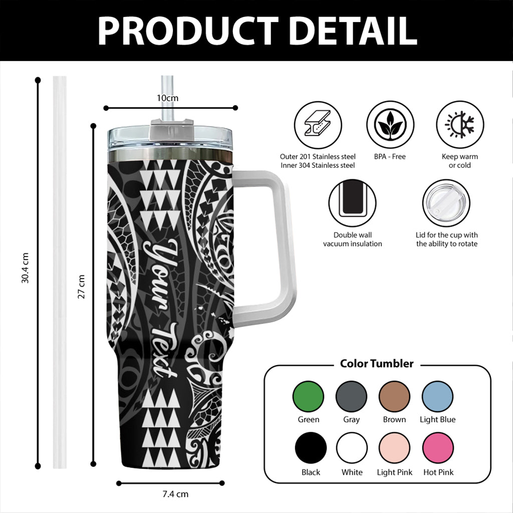 Hawaii 40oz Tumbler Map Kakau Style