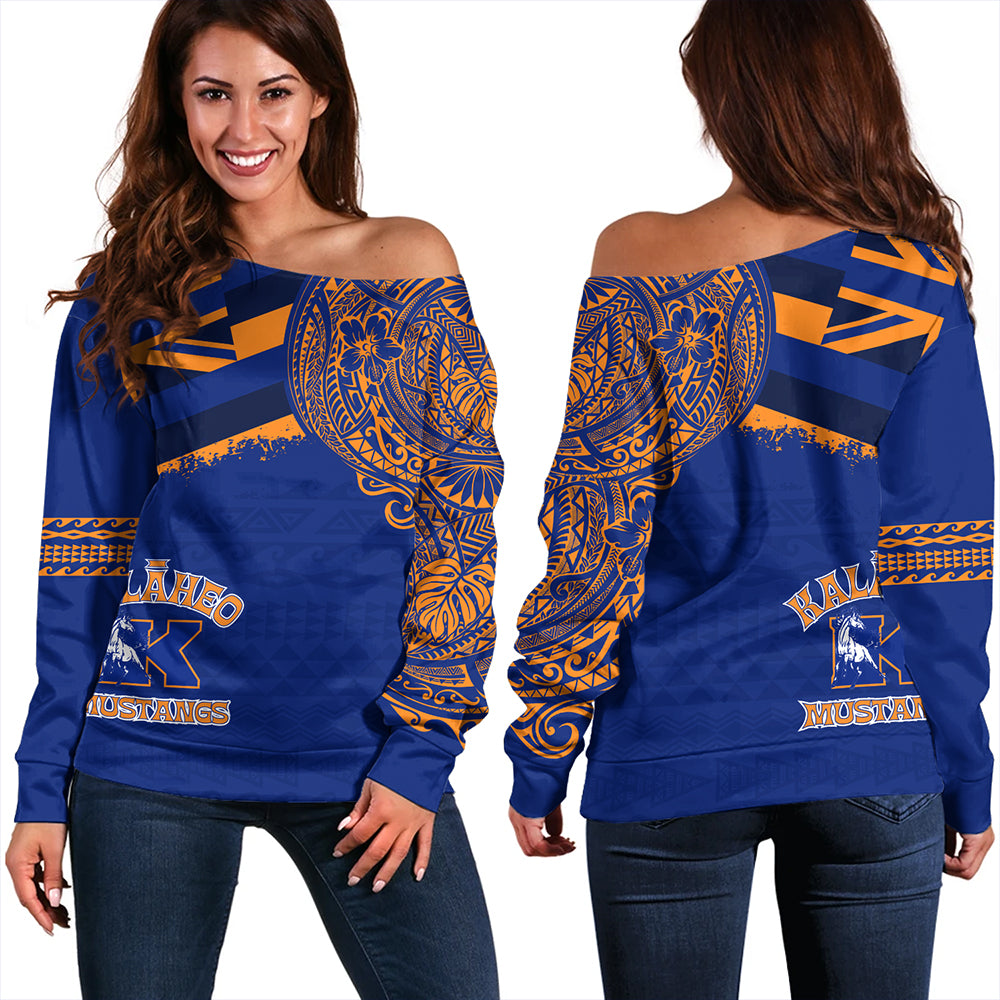 Hawaii Off Shoulder Sweatshirt Kalaheo With Crest Style