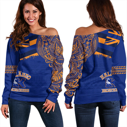 Hawaii Off Shoulder Sweatshirt Kalaheo With Crest Style
