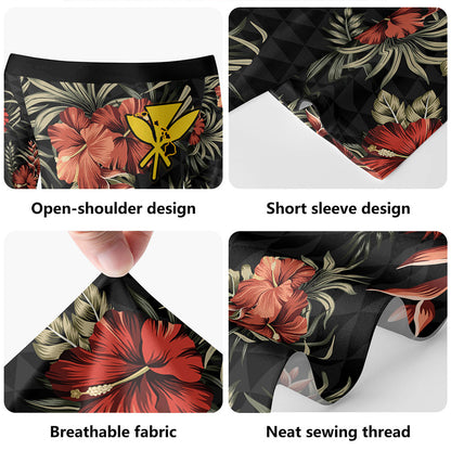 Hawaii Combo Short Sleeve Dress And Shirt Kanaka Kakau Hibiscus