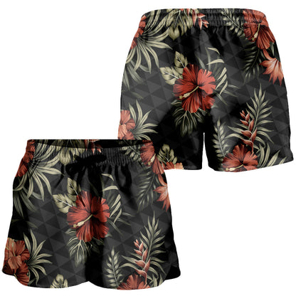 Hawaii Women Shorts Kanaka Kakau Hibiscus