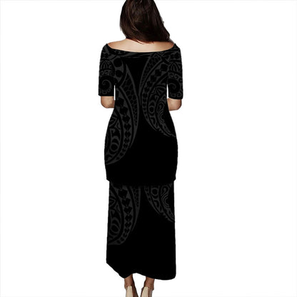 Fiji Combo Puletasi And Shirt Kakau Style Grey