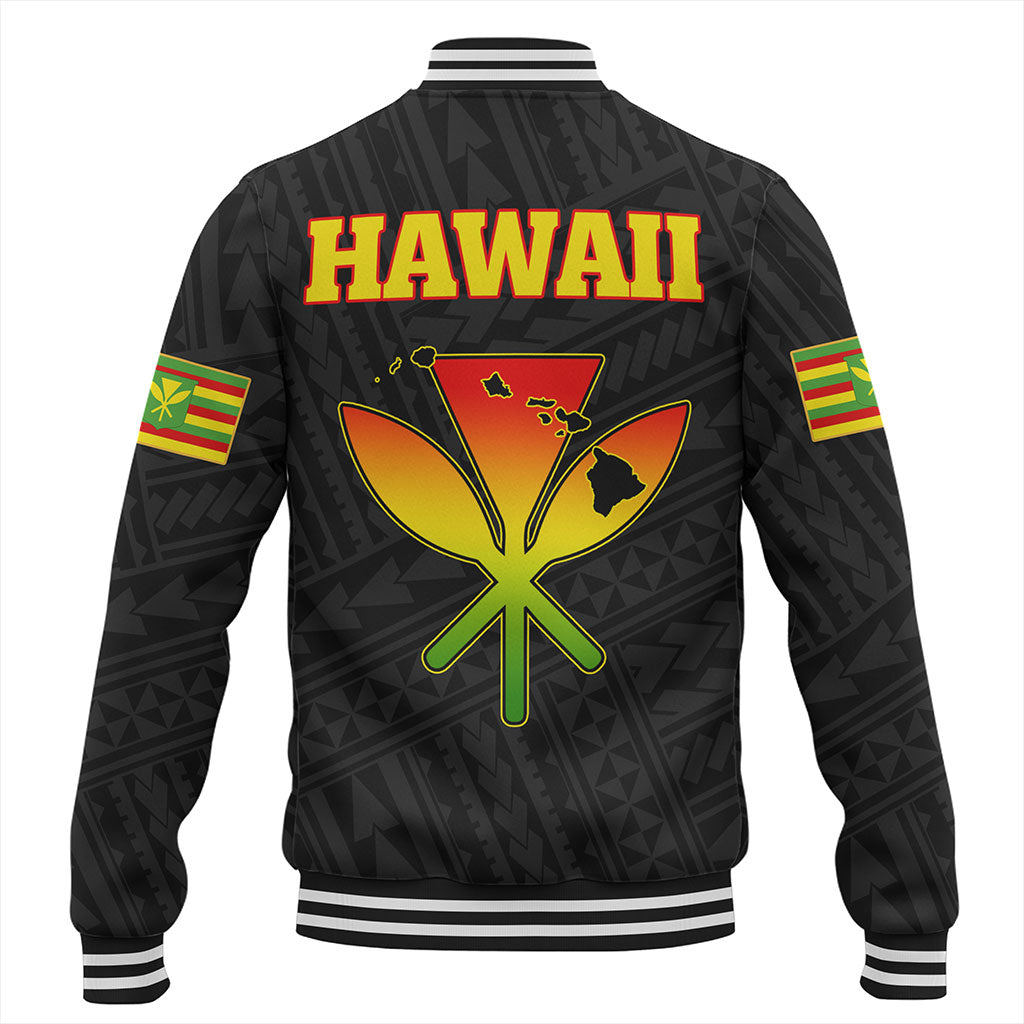 Hawaii Baseball Jacket Kanaka Maoli Floral Puakenikeni Lei Reggae