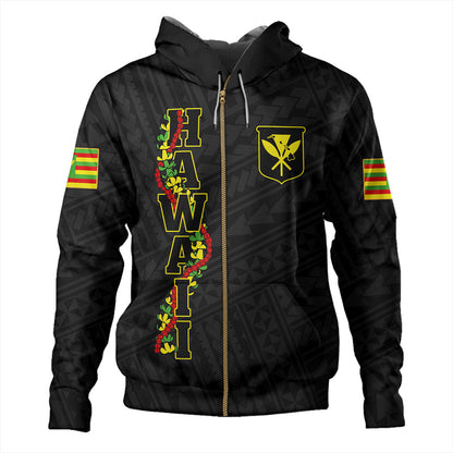 Hawaii Hoodie Kanaka Maoli Floral Puakenikeni Lei Reggae