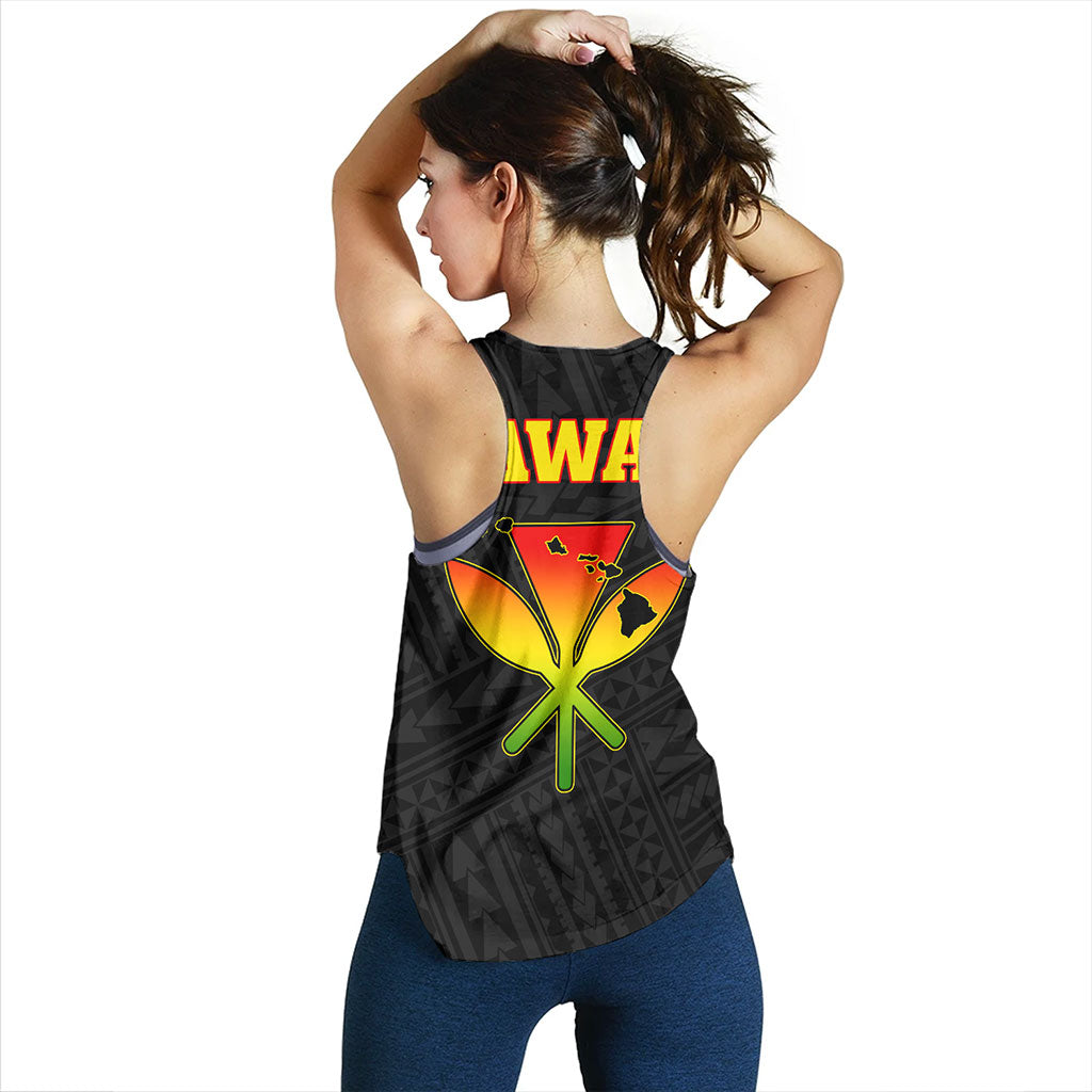 Hawaii Women Tank Kanaka Maoli Floral Puakenikeni Lei Reggae