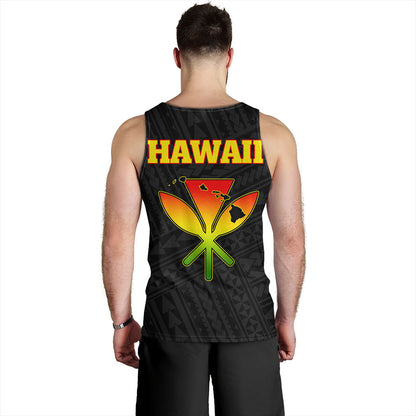 Hawaii Tank Top Kanaka Maoli Floral Puakenikeni Lei Reggae