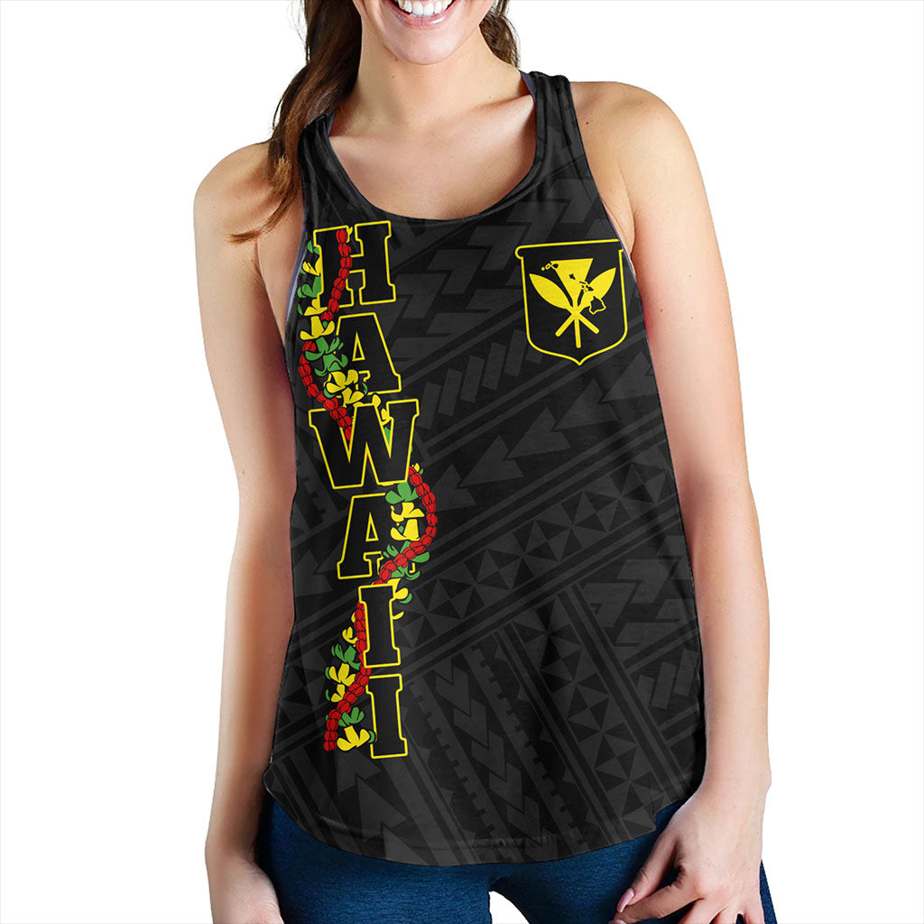 Hawaii Women Tank Kanaka Maoli Floral Puakenikeni Lei Reggae