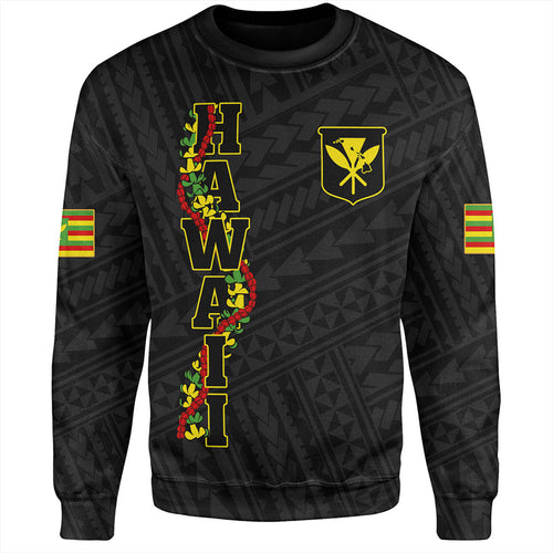 Hawaii Sweatshirt Kanaka Maoli Floral Puakenikeni Lei Reggae