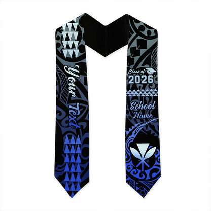 Hawaii Graduation Stole Custom Class 2026 Kanaka Maoli Kakau Style