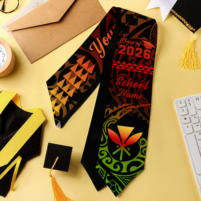 Hawaii Graduation Stole Custom Class 2026 Kanaka Maoli Kakau Style