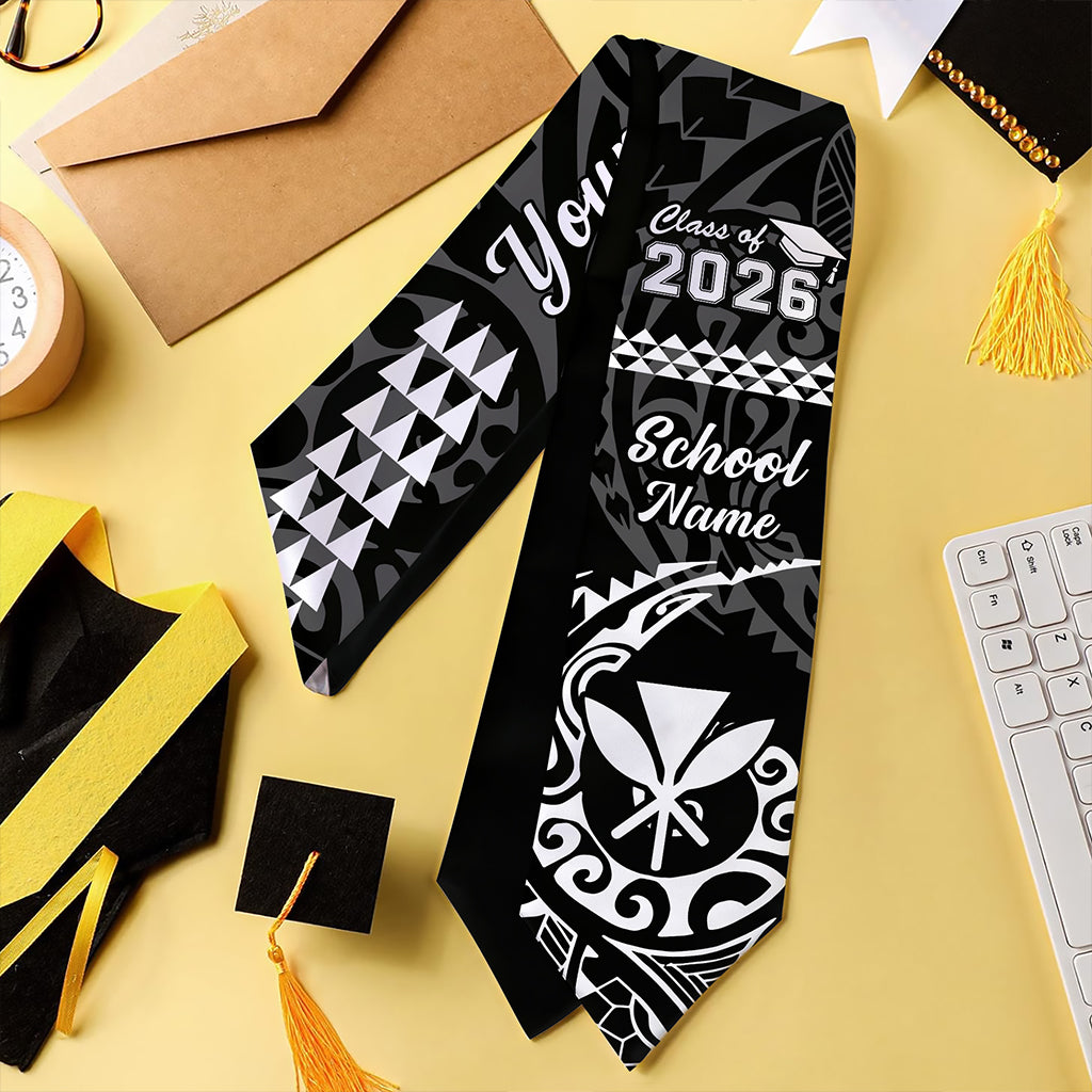 Hawaii Graduation Stole Custom Class 2026 Kanaka Maoli Kakau Style