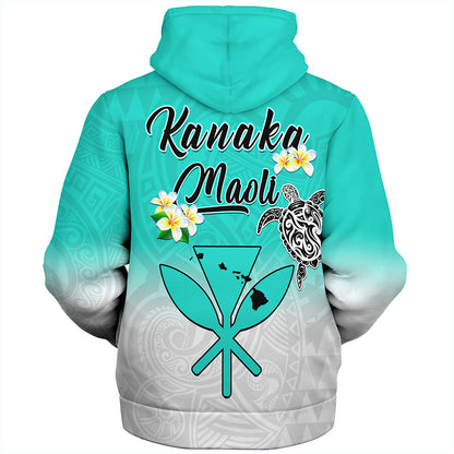 Hawaii Sherpa Hoodie Kanaka Maoli With Map Tribal Aloha