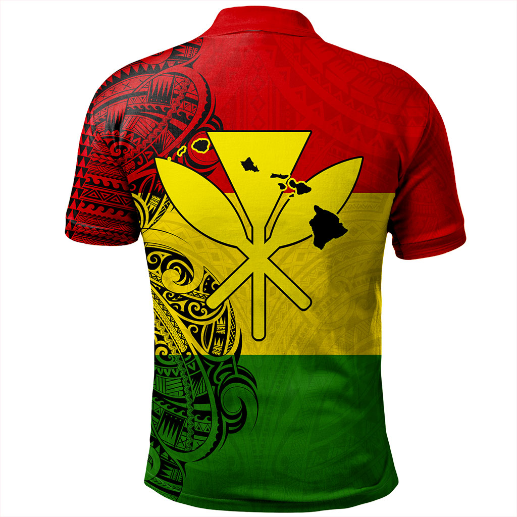 Hawaii Polo Shirt Kanaka Maoli With Map Tribal Polynesian