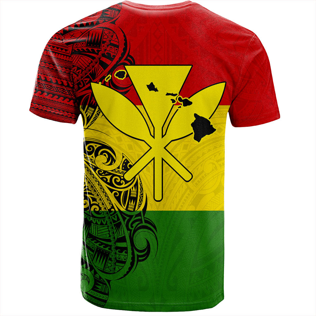 Hawaii T-Shirt Kanaka Maoli With Map Tribal Polynesian