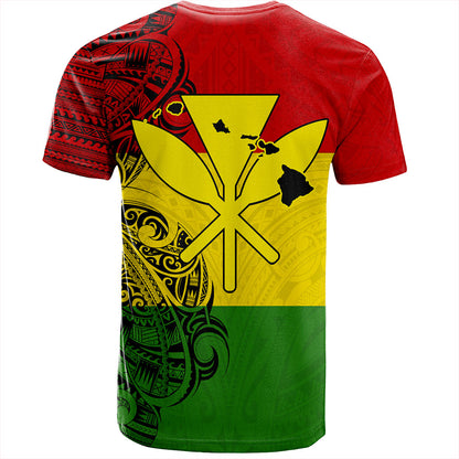 Hawaii T-Shirt Kanaka Maoli With Map Tribal Polynesian