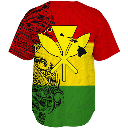Hawaii Baseball Shirt Kanaka Maoli With Map Tribal Polynesian