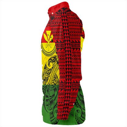 Hawaii Long Sleeve Shirt Kanaka Maoli With Map Tribal Polynesian