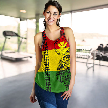 Hawaii Women Tank Kanaka Maoli With Map Tribal Polynesian