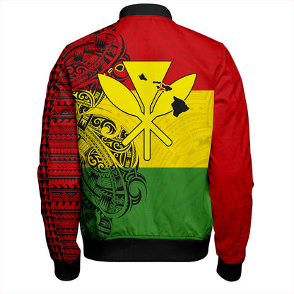 Hawaii Bomber Jacket Kanaka Maoli With Map Tribal Polynesian