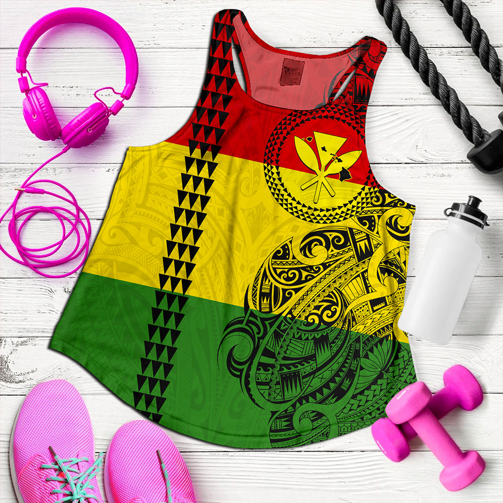 Hawaii Women Tank Kanaka Maoli With Map Tribal Polynesian