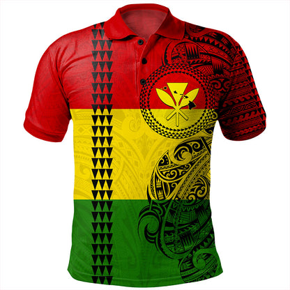 Hawaii Polo Shirt Kanaka Maoli With Map Tribal Polynesian