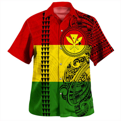 Hawaii Hawaiian Shirt Kanaka Maoli With Map Tribal Polynesian