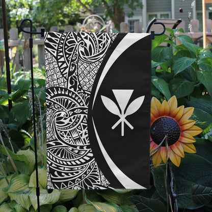 Hawaii Garden Flag Kanaka Lauhala Circle White